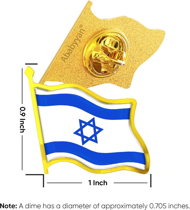 Ababyyan Israel Flag Lapel Pin - Enamel Metal National Badge | World Travel Souvenir Gifts for Men & Women | Country Flag Patriotic Brooch Bulk Pack of Pins for Hat, Tie, Clothes, Backpack (1pc) - Image 2